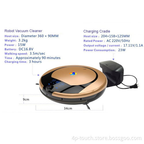 Ultra Slim Robot Vacuum Cleaner/Broom with Large Dustbin Capacity